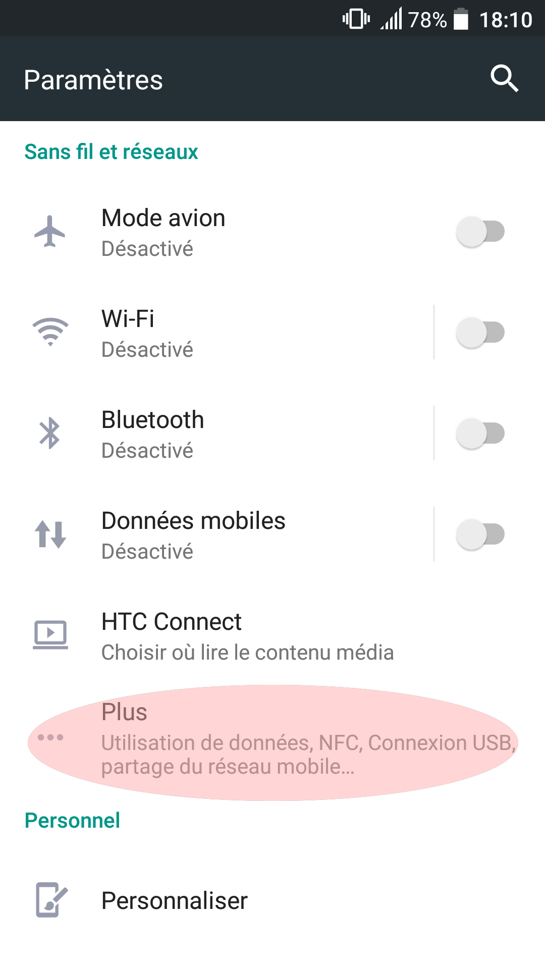 Capture d'écran Android point d'accès wi-fi