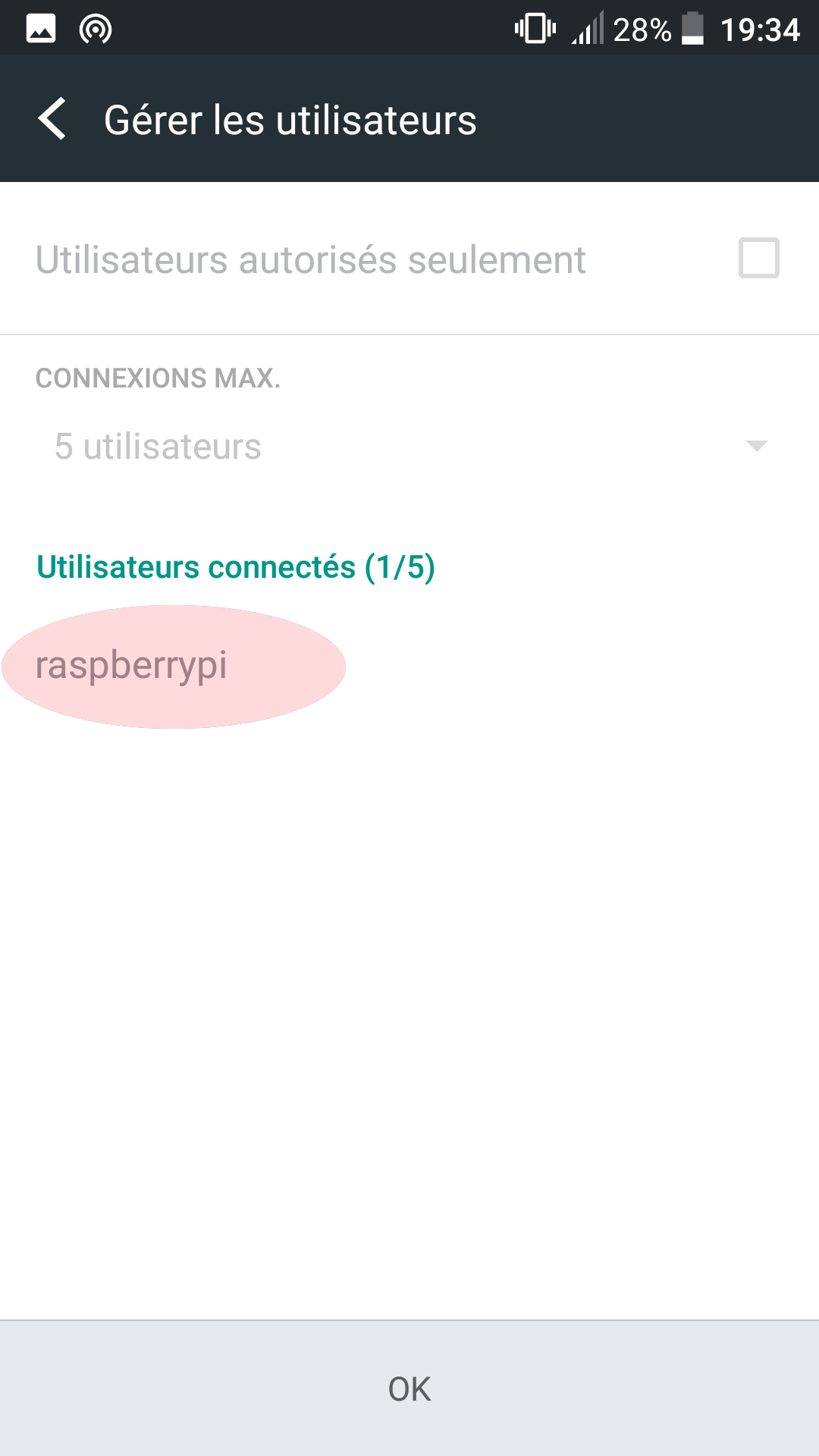 Liste des clients connéctés à notre point d'accès wi-fi