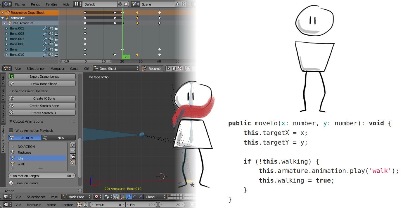 Découverte de pixi.js pour animer un personnage avec Javascript